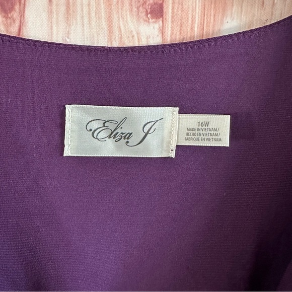 Eliza J Purple Asymmetrical Hem Surplice Dress - Picture 4 of 11